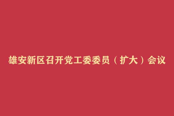 雄安新区召开党工委委员(扩大)会议